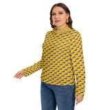 Swoosh pattern Turtleneck T-shirt With Long Sleeve(Plus Size)